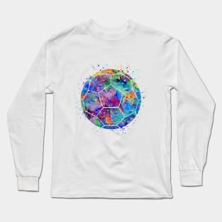 Soccer Ball Colorful Watercolor Long Sleeve T-Shirt